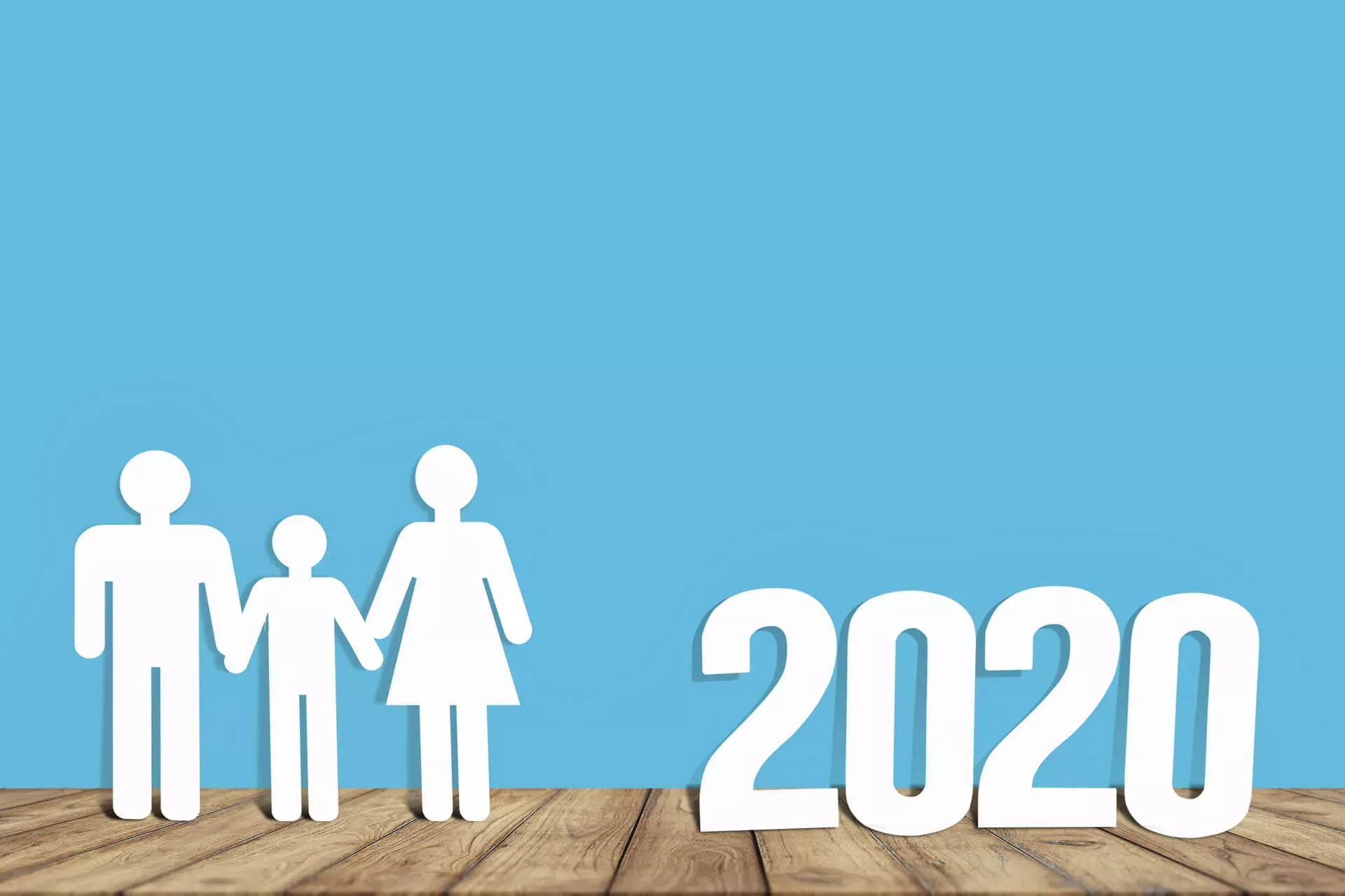 Symbol einer Familie mit der Jahreszahl 2020. Symbol einer Familie mit der Jahreszahl 2020.