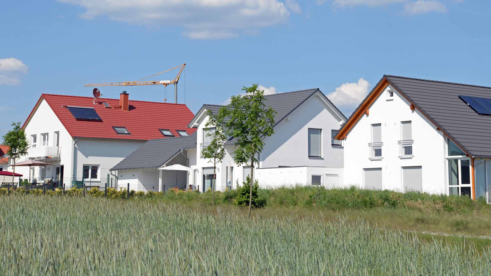 Wohngebiet mit Einfamilienhäusern Wohngebiet mit Einfamilienhäusern