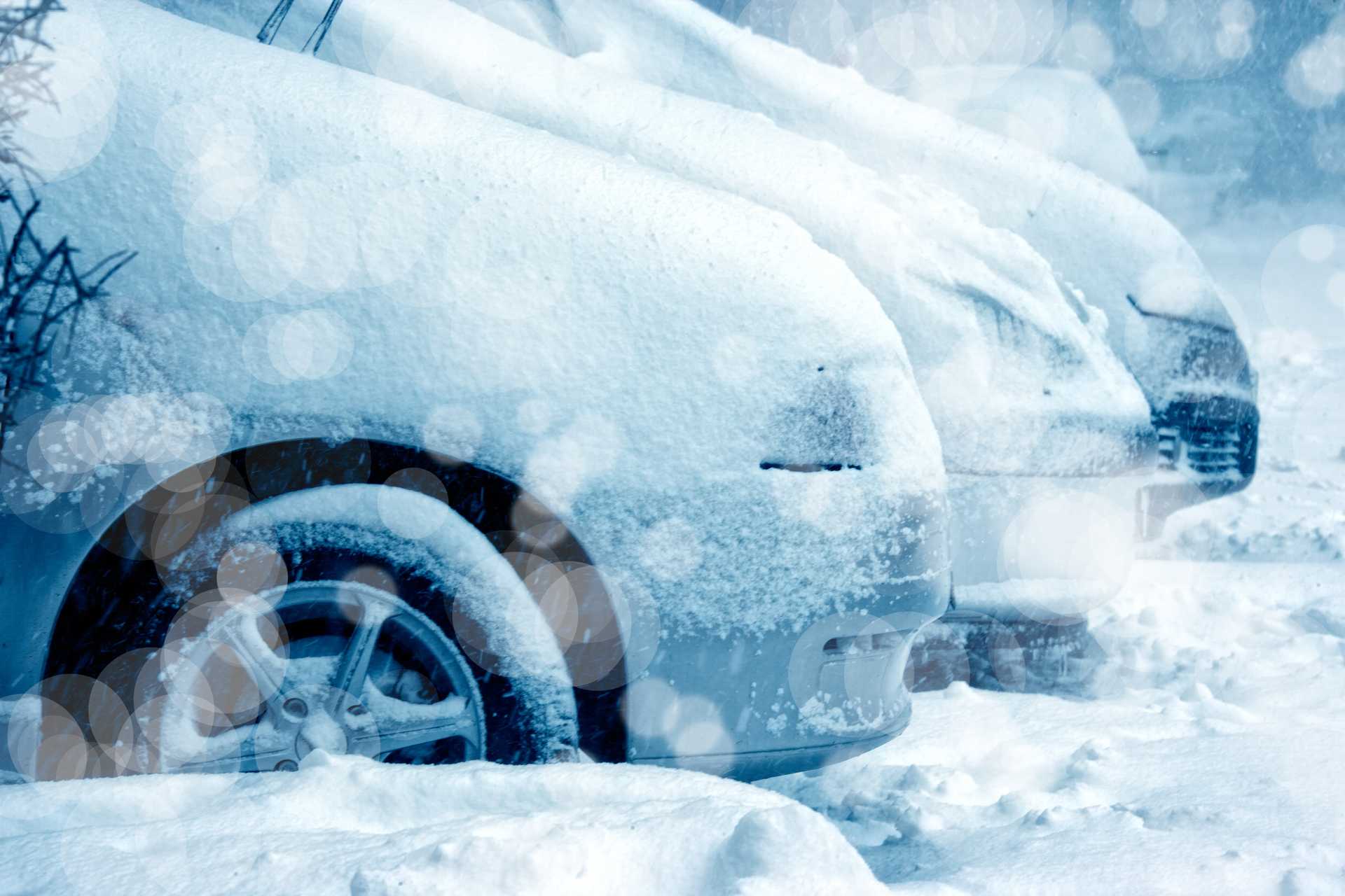 Schneebedeckte Autos Schneebedeckte Autos
