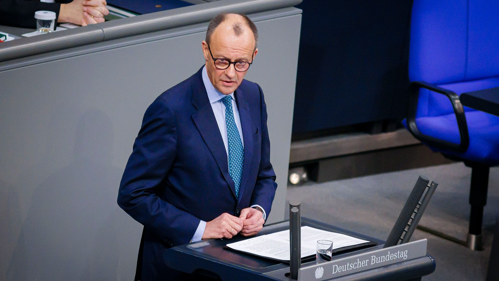 Friedrich Merz, CDU, spricht im Bundestag. Friedrich Merz, CDU, spricht im Bundestag.