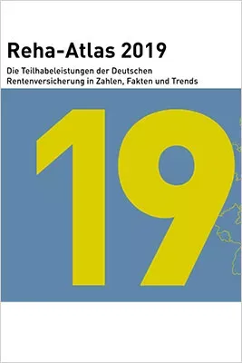 Das Bild zeigt die Titelseite des Reha-Atlas 2019 Das Bild zeigt die Titelseite des Reha-Atlas 2019